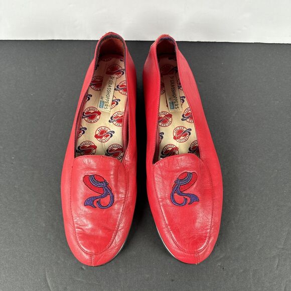 VTG Grashoppers by KEDS RED HAT SOCIETY shoes Red leather size 7.5 M PREOWNED‎ - Picture 6 of 9